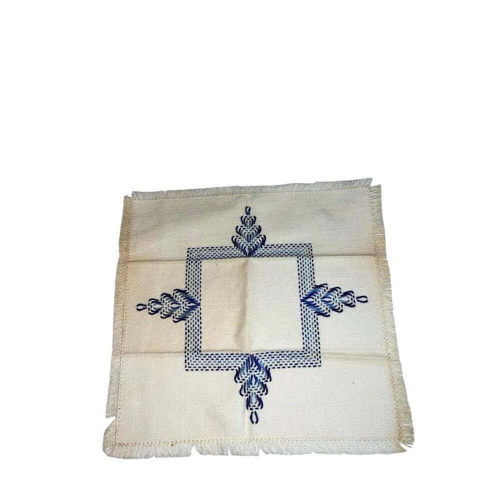 1950s Vintage Hand Embroidered Korean Doily‎ | Cottage Industry Program Art